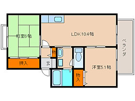 奈良県奈良市学園赤松町（賃貸アパート2LDK・1階・50.78㎡） その2