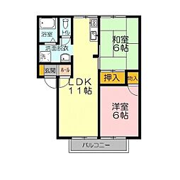 フレグランスヤスダC 2LDKの間取図画像