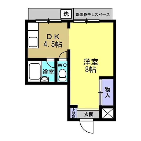 ポレールＫ・Ｂ 101｜鳥取県米子市加茂町1丁目(賃貸アパート1DK・1階・30.09㎡)の写真 その2