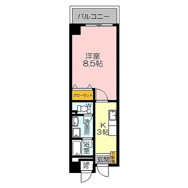 三記マンション杏 207｜鳥取県米子市久米町(賃貸マンション1K・2階・27.90㎡)の写真 その2