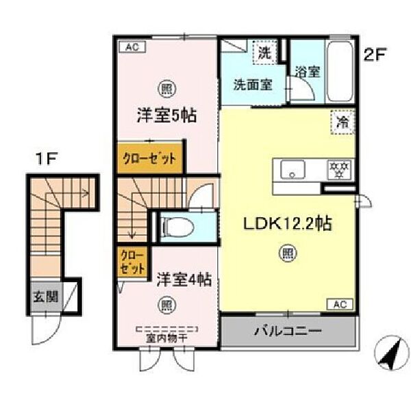 シェソワ（Cｈeｚ　ｓｏｉ） 203｜鳥取県米子市上後藤1丁目(賃貸アパート2LDK・2階・54.10㎡)の写真 その2