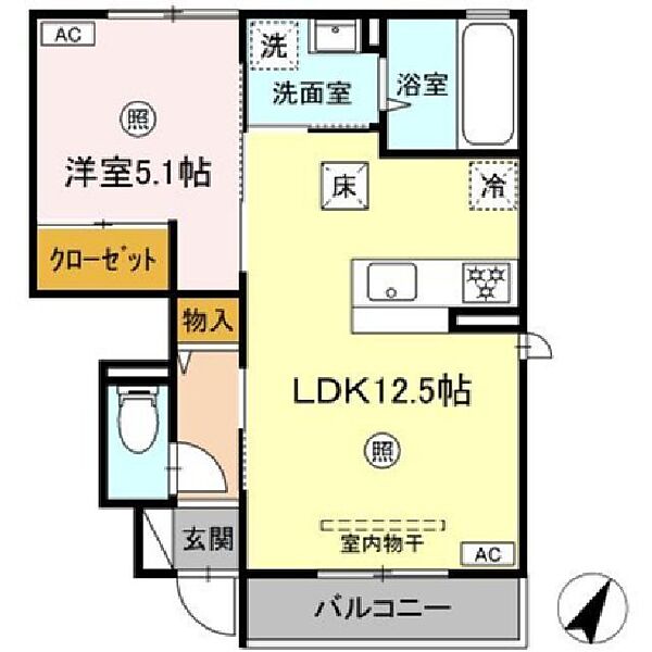 シェソワ（Cｈeｚ　ｓｏｉ） 103｜鳥取県米子市上後藤1丁目(賃貸アパート1LDK・1階・42.38㎡)の写真 その2