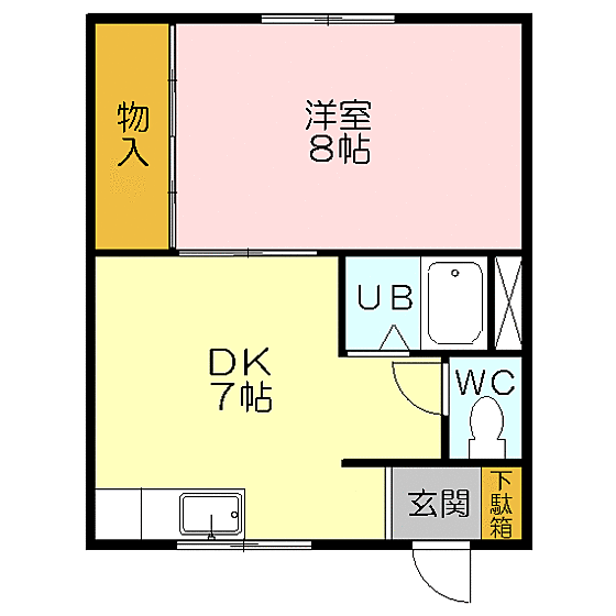 エスポワール 1-2｜鳥取県米子市久米町(賃貸アパート1DK・1階・35.10㎡)の写真 その2