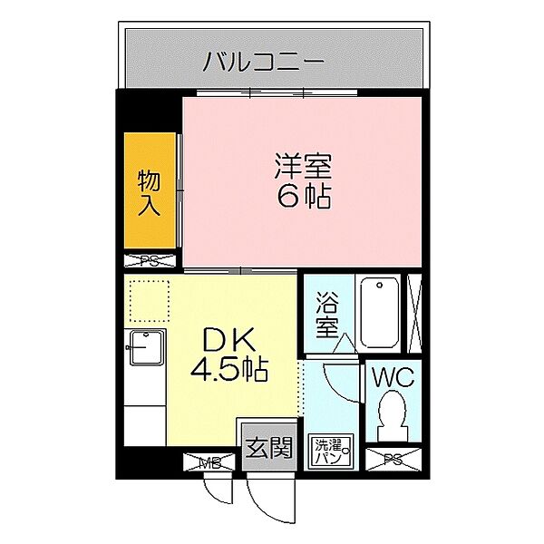 リバーコート 2-G｜鳥取県米子市東町(賃貸マンション1DK・2階・29.40㎡)の写真 その2