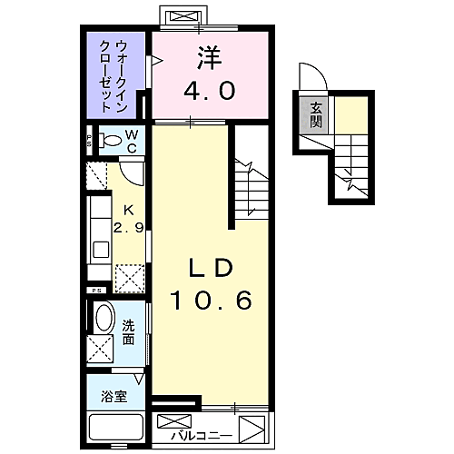 エレガントヴィエI 403｜鳥取県米子市旗ヶ崎6丁目(賃貸マンション1LDK・4階・44.63㎡)の写真 その2