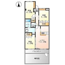 プランドールII 106 ｜ 鳥取県米子市観音寺新町4丁目（賃貸マンション3LDK・1階・65.35㎡） その2