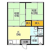 コーポ三島 202 ｜ 鳥取県米子市安倍（賃貸アパート2K・2階・30.40㎡） その2