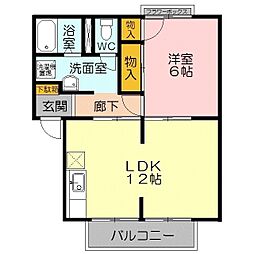 ハイツソアニエ 1LDKの間取図画像