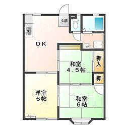 吉井ハイツC 3DKの間取図画像