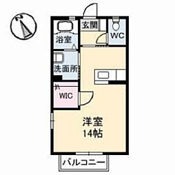 タートルテイル ワンルームの間取図画像