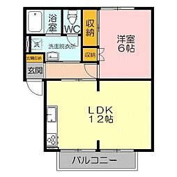コナハイムB 1LDKの間取図画像