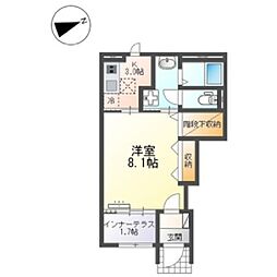 メゾン ド フローラガーデン 1Kの間取図画像