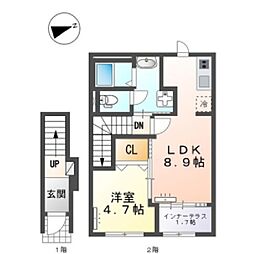 メゾン ド フローラガーデン 1LDKの間取図画像