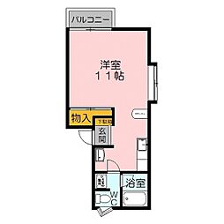 ハイツ昴2 ワンルームの間取図画像