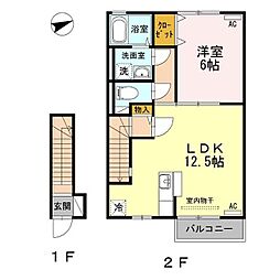 PureMaison 1LDKの間取図画像