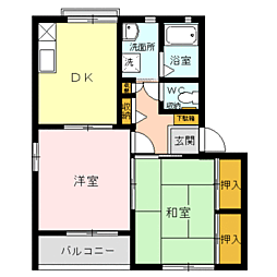 カルムFA 2DKの間取図画像
