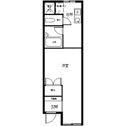 三記マンション灘 1Kの間取図画像