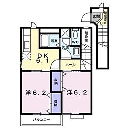 メゾン・リーヴァ 2DKの間取図画像