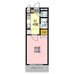 コンチェルトM 1Kの間取図画像
