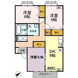 メルグランデB 3DKの間取図画像
