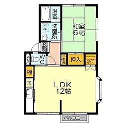 プラースモトイケB 1LDKの間取図画像