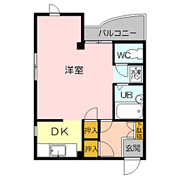 ピアシティ 1DKの間取図画像
