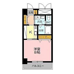セントラルヒルズMJ 1Kの間取図画像