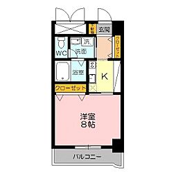 セントラルヒルズMJ 1Kの間取図画像