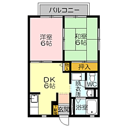 ビンヤード 2DKの間取図画像