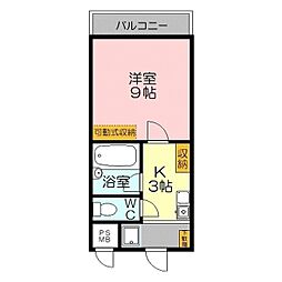 三記マンション弐号館 1Kの間取図画像