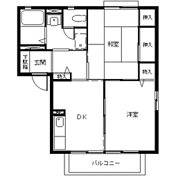 サングリーンA 2DKの間取図画像