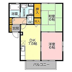 LibertyBell20B 2DKの間取図画像