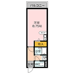 コンフォータブルアキラ ワンルームの間取図画像
