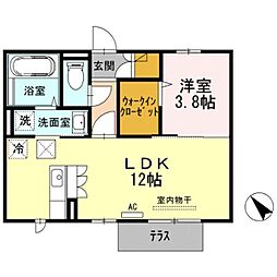 プレジャースクエアー2 1LDKの間取図画像