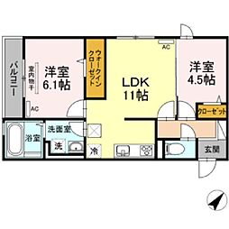 ライフステージA 2LDKの間取図画像