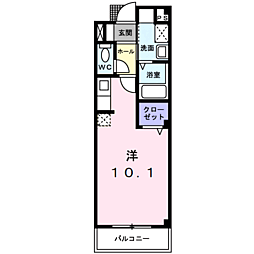 ピュアセルト森尾2 ワンルームの間取図画像