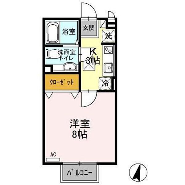 グローリア B203｜群馬県高崎市和田多中町(賃貸アパート1K・2階・26.71㎡)の写真 その2