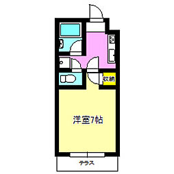大塚ハイツ 1Kの間取図画像