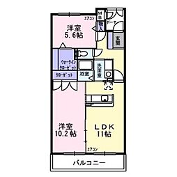 グランドヒルズヴィラ 2LDKの間取図画像
