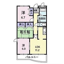 ピュアー双葉 3LDKの間取図画像