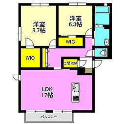 アネックススターブル 2LDKの間取図画像