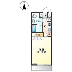 ドリームハイム 1Kの間取図画像
