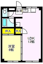 ラビットハウス高崎 1LDKの間取図画像