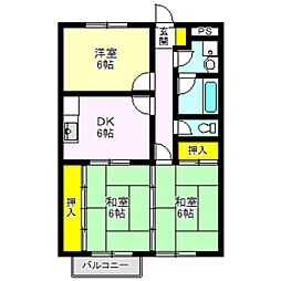 ホワイトハイツ1 3DKの間取図画像