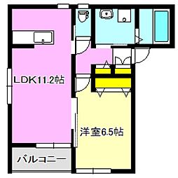 カルミアA 1LDKの間取図画像
