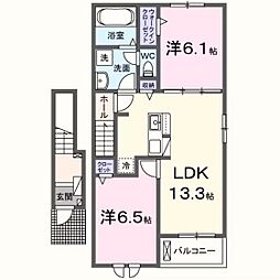 ハイウィローVI 2LDKの間取図画像