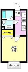 プティエタン 1Kの間取図画像