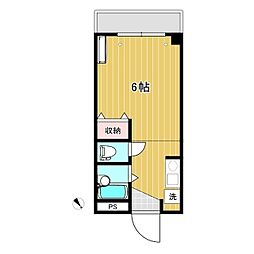 グリーンパレス村上 ワンルームの間取図画像