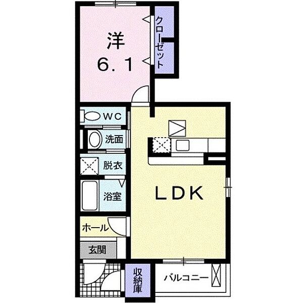 アヴァンティ　I ｜茨城県つくば市高野台3丁目(賃貸アパート1LDK・1階・46.03㎡)の写真 その6