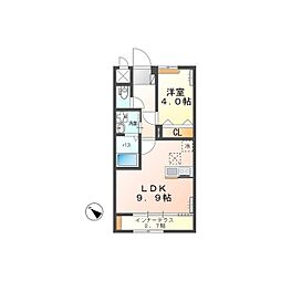 グラティテュード・K 1階1LDKの間取り